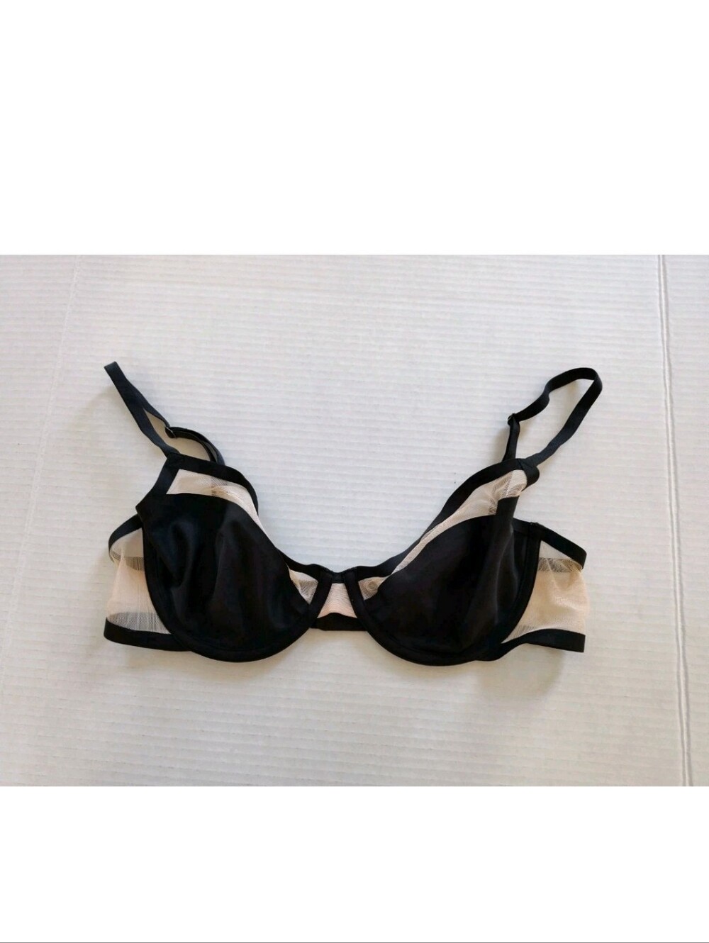 Victoria Secret Unlined Demi Bra Size 32DD Black Underwire